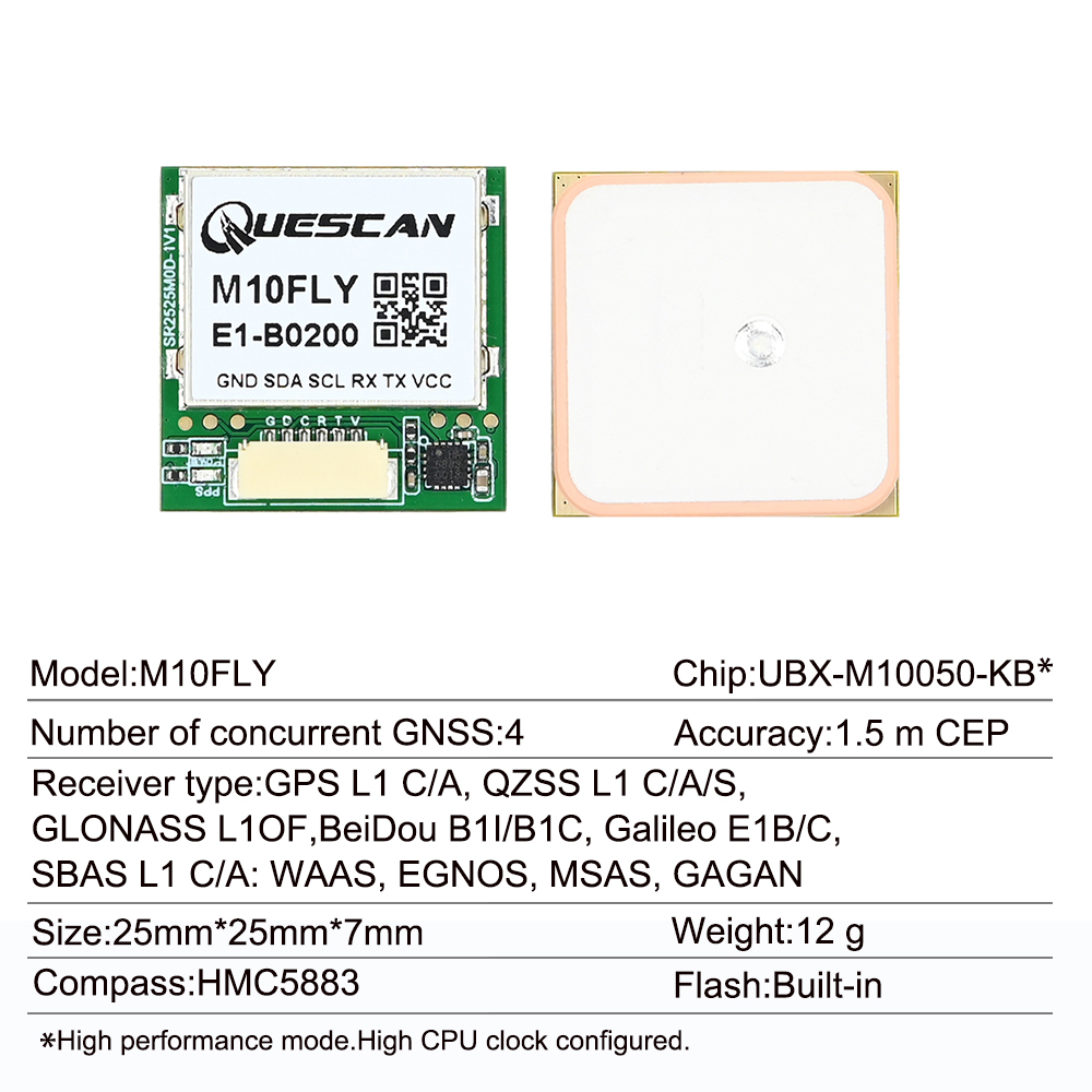 Quescan 25mm * 25mm M10FLY 10H - Drone Gps Module ulasan dan harga