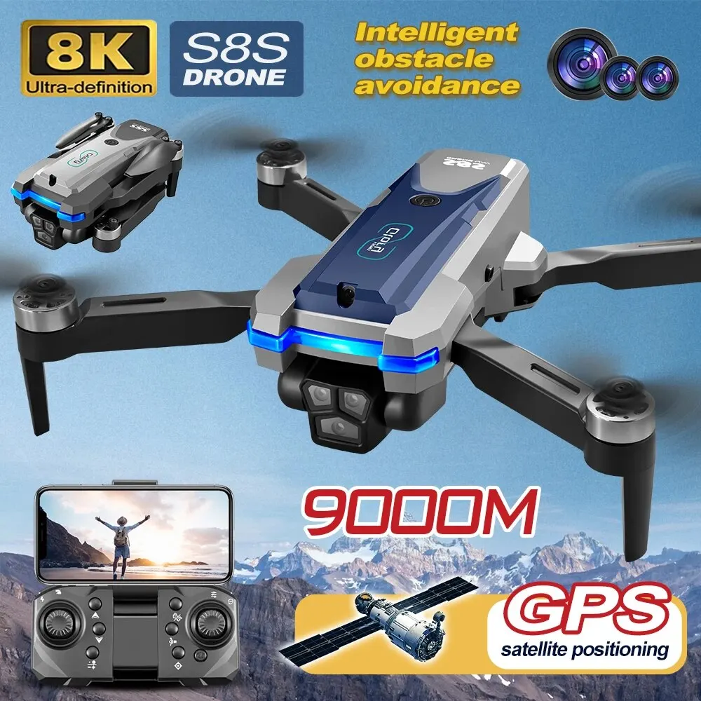 S8S Drone lipat 5G Wifi 8K HD, - Drone Gps Module ulasan dan harga